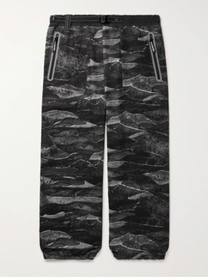 Belted Printed Woven Trousers